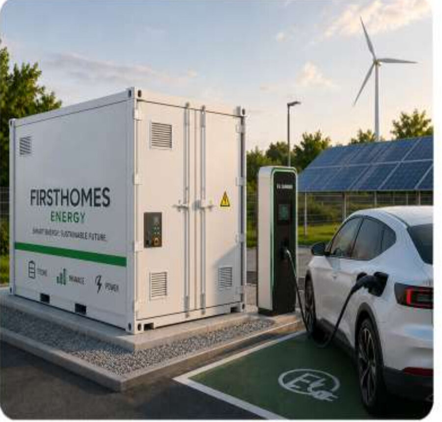 FirstHomes BESS powering an EV charging station